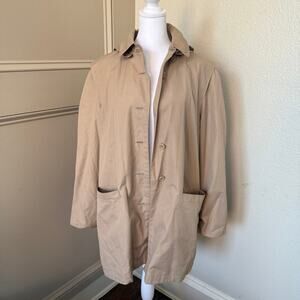 London Fog 70s/80s Vintage Women's Rain Jacket with Removable Hood Size 14 Reg